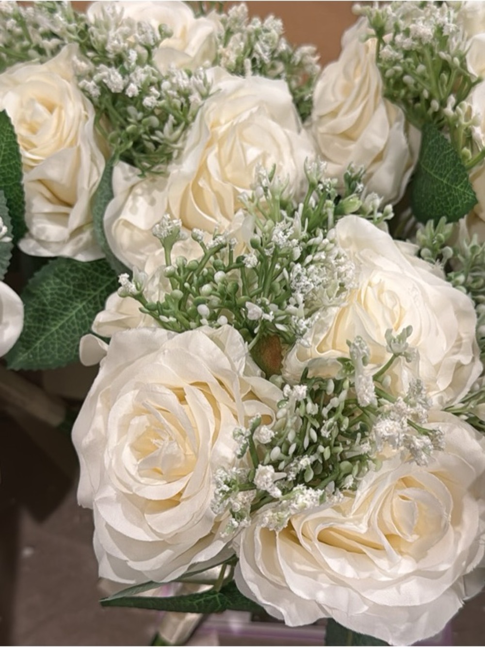 Meldel Artificial Rose Bridesmaid Bouquets (5 pcs, Ivory)